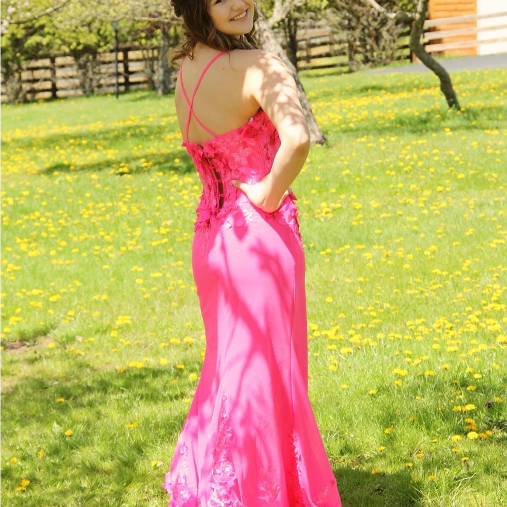 Elegant Pink Lace Women's Dress